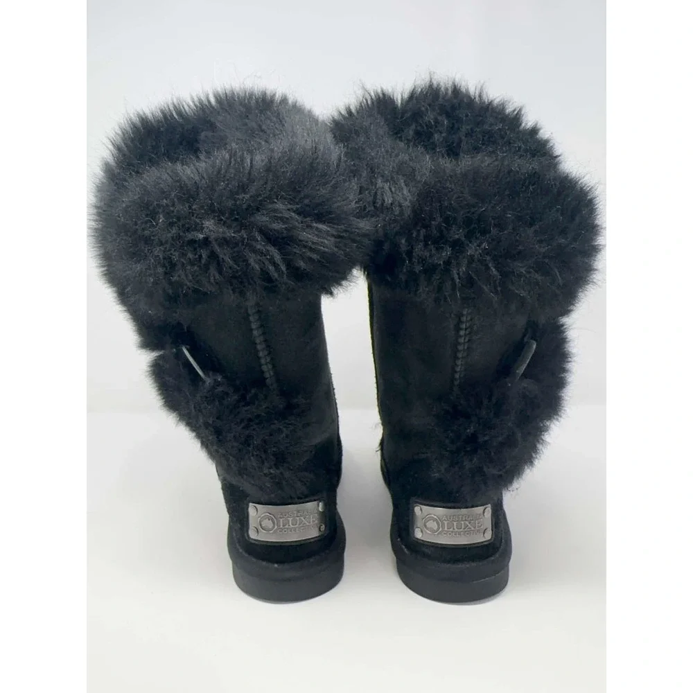 Australia Luxe Collective Nordic Short Boots Womens Size 8 Black Shearling Lined